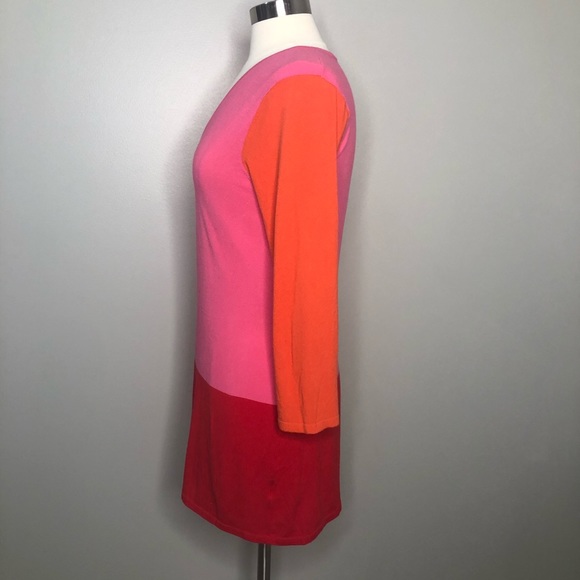 Doncaster color block dress pink orange red - Picture 2 of 7